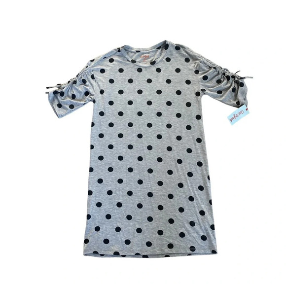 Cat & Jack | Kid’s Grey and Black Polka Dot Tshirt with Sleeve Detail Size L - Picture 6 of 7